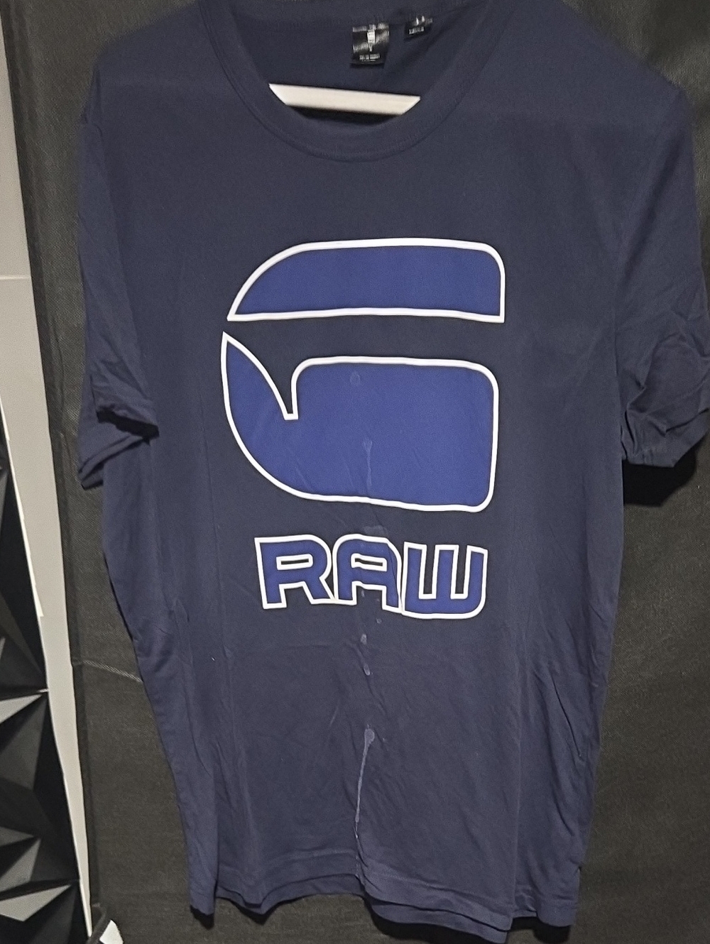 G-Star RAW Navy Graphic Logo Tee